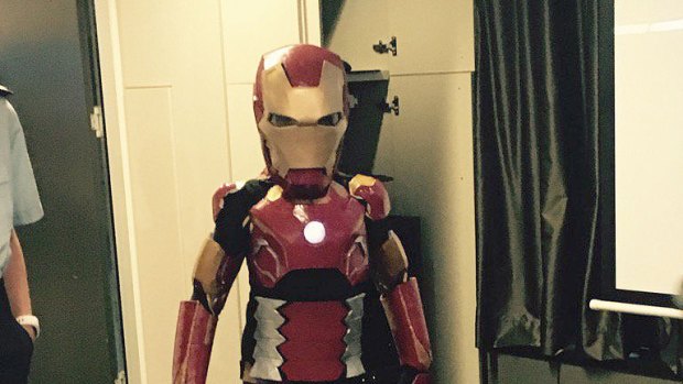 Iron Boy, aka Domenic, ready to help NSW Police. 