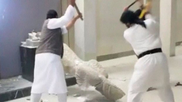 In a video, published by Islamic State in February, men attack artefacts, some of them identified as antiquities from the 7th century BC, with sledgehammers and drills.
