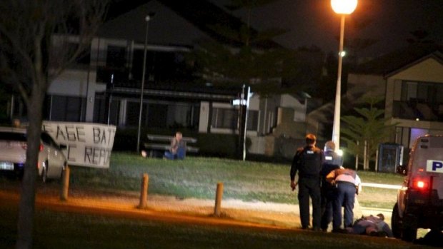 A hostage situation as it was developing on the banks of Bunbury's Leschenault Inlet. 

