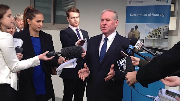 WA Premier Colin Barnett announces amended affordable homes target in West Perth on Tuesday morning.