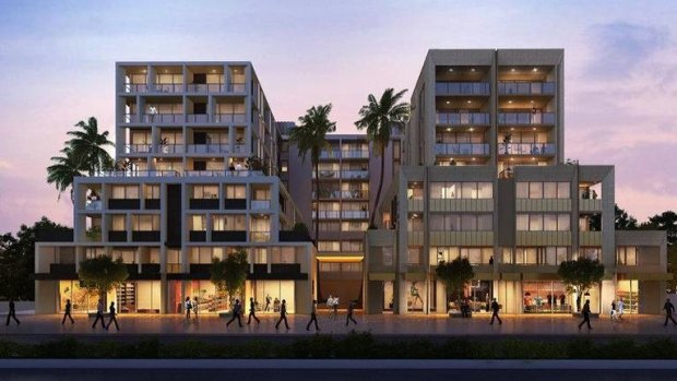 An artists' impression of the mixed use apartment block slated for 548 Canterbury Road.