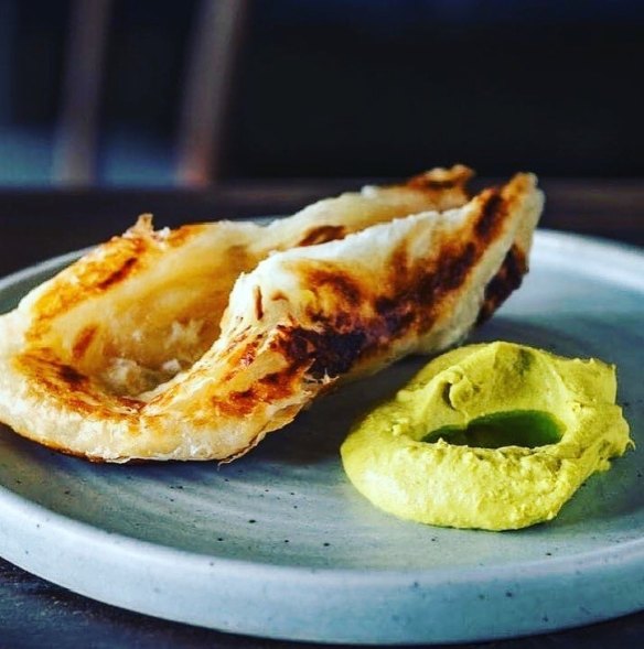 House-made paratha bread with dahl butter at The Pot by Emma McCaskill, Adelaide