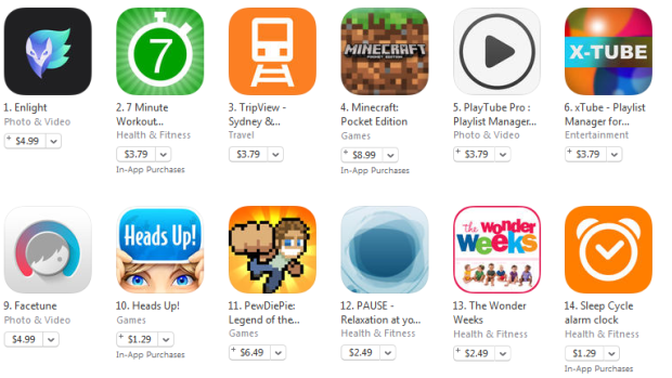 Top-charting apps in the iOS App Store in October.