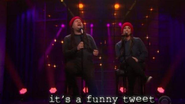 <i>The Late Late Show</i> host James Corden belts out an updated (and more ironic) version of <i>Ironic</i> with Canadian singer Alanis Morissette.