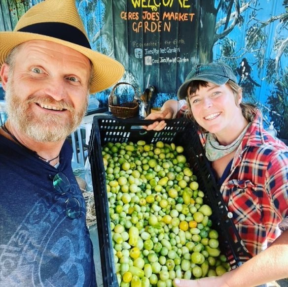 Bruce's Pantry founder Alanjohn Rooke-Jones with one of the urban farmers he sources produce from.