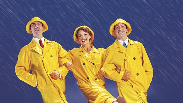 No clouds on the horizon: the cast of <i>Singin' in the Rain</i>.
