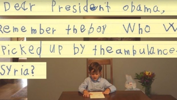 Alex reads the letter he wrote to US President Barack Obama in a video posted by the White House.