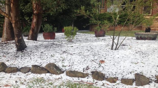 Hail in the mid-mountains to Sydney's west.
