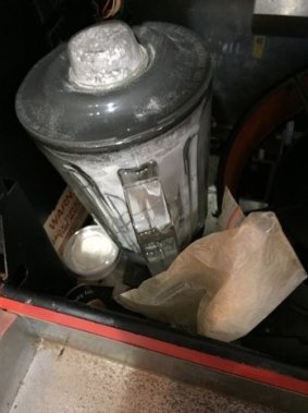 Drugs found in a blender during raids on the Mongols bikie gang on Tuesday.