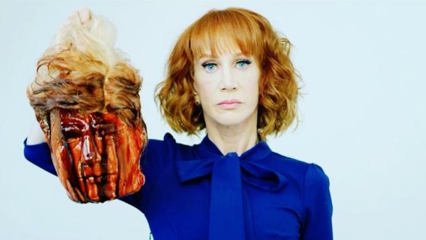 A still from the Kathy Griffin video that resulted in her firing from CNN.