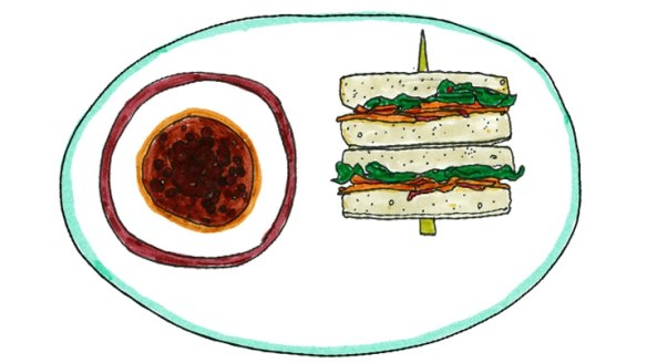 Tea sandwich. Illustration by Anna VU