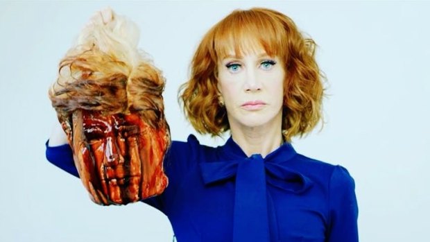 A still from the Kathy Griffin video that resulted in her firing from CNN.