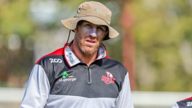 Commando ethos: Brad Thorn appears to cut a serious figure during Reds training at Ballymore.