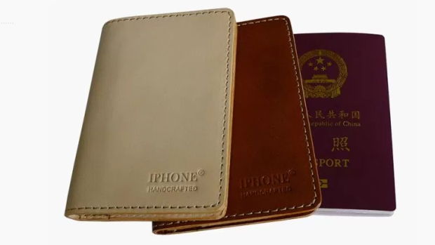 The name iPhone has cachet in China, even if it's on a passport case.