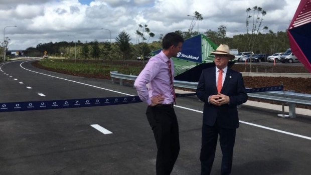 Main Roads Minister Mark Bailey and Sunshine Coast mayor Mark Jamieson at the opening of a stage one of new link to Caloundra.