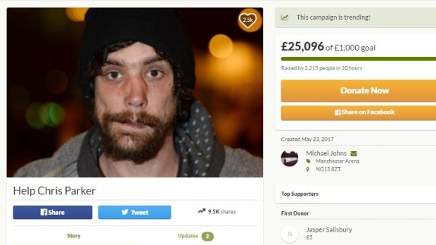 Chris Parker was initially hailed a 'hero' and a Gofundme campaign raised tens of thousands of dollars for him.