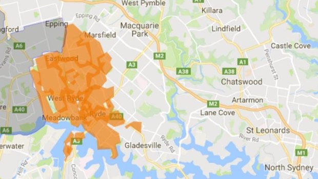 The outage had spread over a wide area in Sydney's north-west.