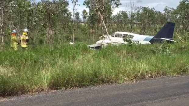 A light plane has crashed into canefields near Mareeba