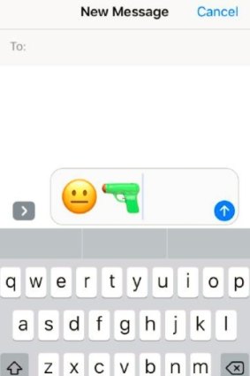 Jayde Booth allegedly sent his former partner a text message showing an emoji of a head with a gun pointed at it. 