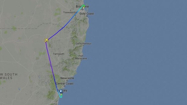 The plane was flying near Narrabri in northern NSW when it was diverted to Brisbane.