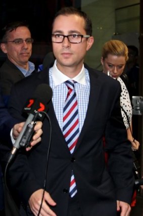 Troy Palmer leaves the ICAC hearing on Monday.