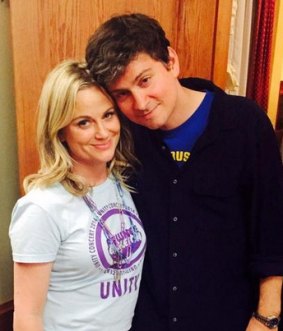 Parks And Rec creator Michael Schur, with Amy Poehler.
