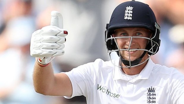 Thumbs up: England's new Test captain Joe Root.