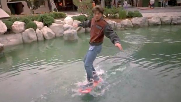 Marty McFly rides a hoverboard in Back to the Future II. 

hoverboard.JPG