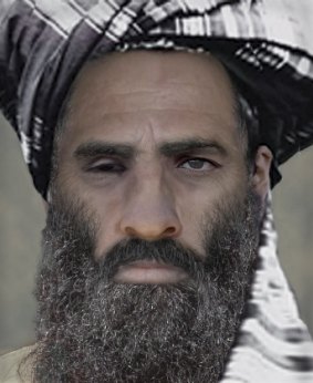 An "age-progressed" image of the late Taliban leader Mullah Omar.
