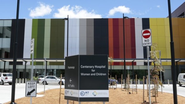 Canberra's Centenary Hospital for Women and Children, which has been clad with flammable aluminium composite panels.
