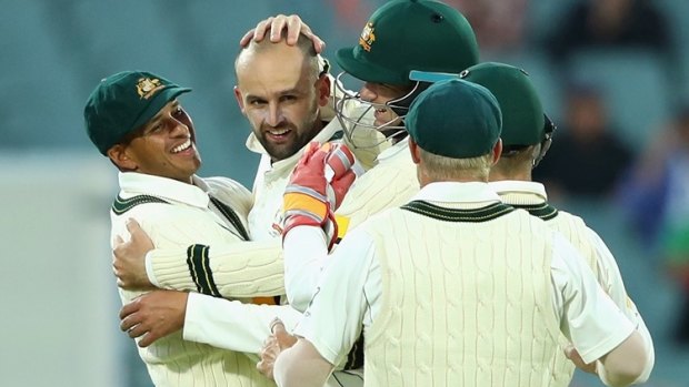 Lighting up: Nathan Lyon impressed with the pink ball in Adelaide but wants Test cricket's traditions maintained.