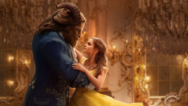 Emma Watson as Belle and Dan Stevens as Beast in Beauty and the Beast.