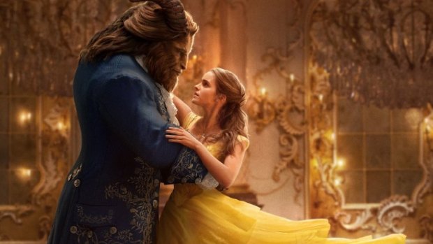Emma Watson as Belle and <i>Downton Abbey's</i> Dan Stevens as Beast in <i>Beauty and the Beast</i>.