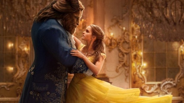 Emma Watson as Belle and Dan Stevens as Beast in <i>Beauty and the Beast</i>.