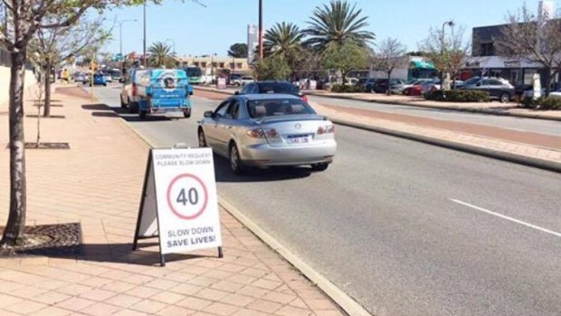 The 40km/h signs asking residents to 'please slow down' have been erected along Main Street. 