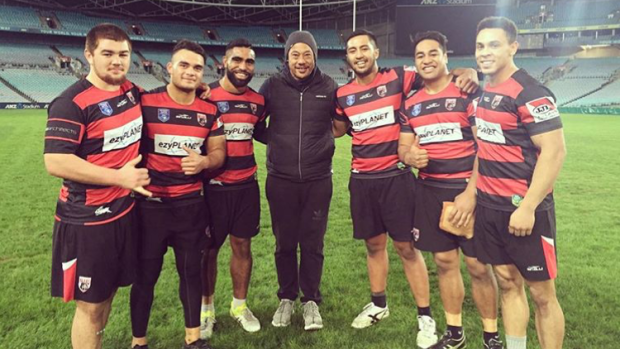 Tana Umaga attends a secret NSW Blues training session in Sydney.