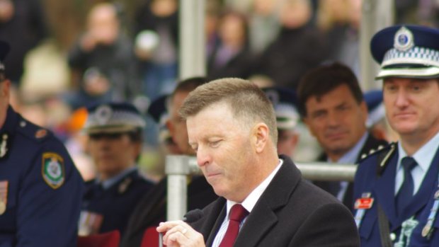 Mike Gallacher at a police parade in 2014.