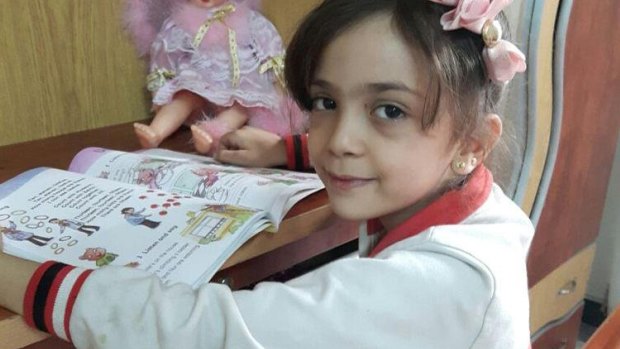 Bana al-Abed, a seven-year-old Syrian girl who has amassed more than 200,000 Twitter followers, in the first picture posted to her account.