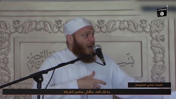 Sheikh Shady Alsuleiman is featured in the Islamic State video giving a sermon in which he dismantles the idea that violent extremism will get a person to heaven.