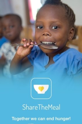 The WFP app on an iPhone.