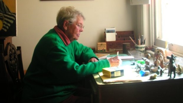 Marjorie Pizer at her desk in Neutral Bay.