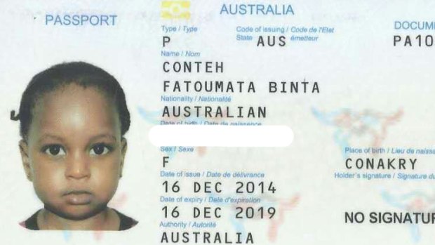 Australian child Fatoumata Binta. 
