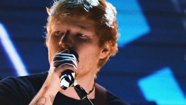 Ed Sheeran performs <i>Shape of You</i> at the Grammys earlier this week.