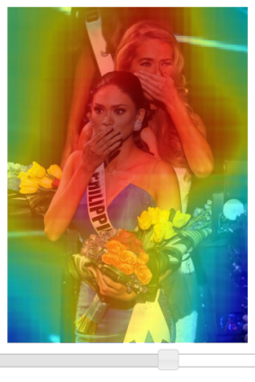 A recent photo from the Miss Universe Pageant scores well in memorability.