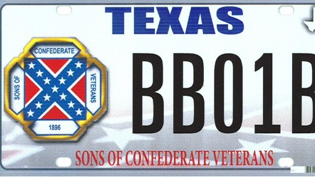 This image provided by the Texas Department of Motor Vehicles shows the design of a proposed Sons of Confederate Veterans licence plate.