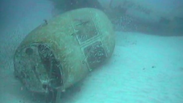 Wreckage of the sunken plane off Norfolk Island