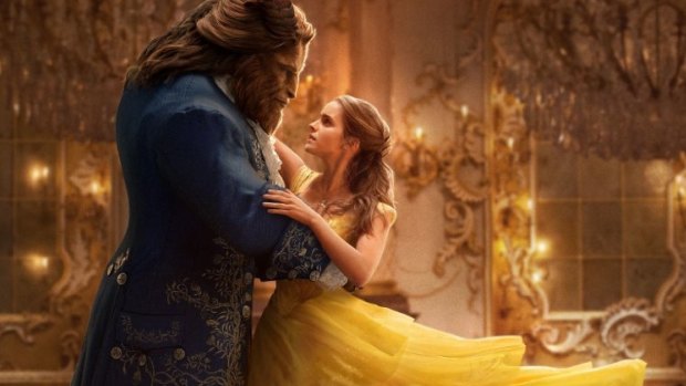 Emma Watson as Belle and Downton Abbey's Dan Stevens as Beast in <i>Beauty and the Beast</i>.