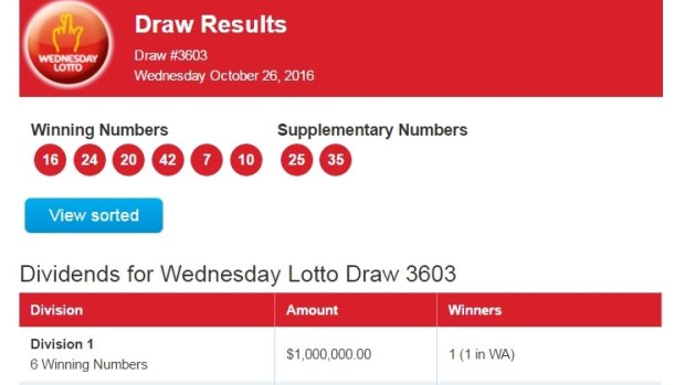 The results from last night's Lotto draw. 