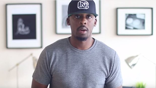 Collins Idehen, known as Colion Noir, in the video.