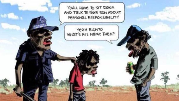 The Bill Leak cartoon that prompted the #Indigenousdads hashtag.